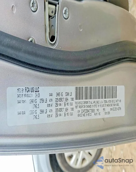 2019 Dodge Journey Se z USA, uszkodzony, nr VIN 3C4PDCBB4KT738201